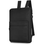 薄型リュック 薄さ4cm オックスフォード生地 軽量 防水 ノートパソコン タブレット 使いやすい(ブラック,  Free Size)