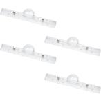 マグネットクリップ マグネットバー クリア 強力 4個セット (クリア,  20cmx2cm)