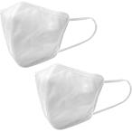 Zetta社製 日本製 不織布マスク 100回洗える 抗菌 防臭 ナノファイバー 2個セット タグなし (ホワイト タグなし,  M)