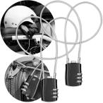  wire lock пароль ключ 3 колонка пароль чемодан противоугонное велосипед путешествие ( черный 2 шт. комплект, 40cm)