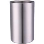 ワインクーラー アイスペール 氷不要 卓上 ステンレス 中空二重構造 (シルバー)