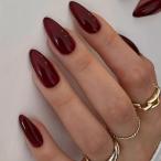  искусственные ногти миндаль Корея симпатичный French присоединение .. присоединение коготь простой nail ( красный biore do, medium )