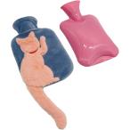 湯たんぽ 猫 お湯 ゆたんぽ 冷え対策 防寒グッズ エコ 省エネ カバー付き (オレンジ)