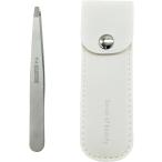  пинцет пинцет точный . flat .. шерсть угол штекер натуральная кожа место хранения с футляром flat .( серебряный )