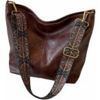 ホーボーバッグ ボヘミアン ミニマリスト エスニック ショルダーバッグ 斜め掛け PUレザー おしゃれ レディース(ダークブラウン)