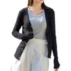 サマーカーディガン レディース 長袖 uv 薄手 冷房対策 羽織るもの 羽織り カーデガン 事務服(ブラック,  Free Size)