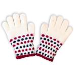 手袋 キッズ 女の子 男の子 ニット あったか のびのび 5本指 子供用(ホワイト)