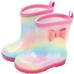 キッズ 長靴 レインブーツ 女の子 かわいい おしゃれ 20.0〜20.5 cm (レインボーピンク,  20.0〜20.5 cm 2E)