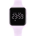 スマートウォッチ 5ATM防水 デジタル 腕時計 活動量計 キッズ 充電式 スポーツウォッチ 歩数計 距離 MDM(ピンクパープル)