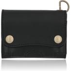 トラッカーウォレット ショート 本革 三つ折り財布 栃木レザー メンズ レディース バイカーズウォレット ミニウォレット (ブラック)