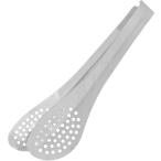 調理師監修穴あきトング 油や水がよく切れる 耐熱 ボウルやフライパンにフィット つなぎ目なしで衛生的 高機能トング(シルバー)