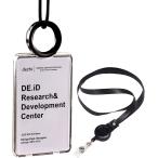 ID карта держатель имя держатель ремешок 2 шт имеется катушка ID футляр для карточек двусторонний твердый ( вертикальный * черный )