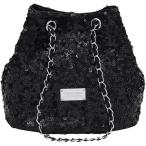 ショッピングスパンコール スパンコールバッグ パーティーバッグ レディース ショルダー トート ハンドバッグ チェーンバッグ ポーチ 小さめ ミニ(ブラック)