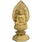 ショッピング仏像 仏像 飛天光背 八画台座 木彫り 座像 仏壇 置物 彫刻 仏具 厄除け(釈迦如来)