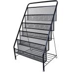  подставка для журналов сборка не необходимо каталог подставка маленький брошюра подставка литература экспонирование подставка большая вместимость пол подставка металлический . производства мода ( черный, 5 слой )