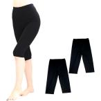  женский женщина брюки леггинсы леггинсы хлопок . сделано в Японии ( черный 5 минут длина 2 шт, M-L)