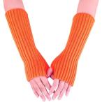  гетры для рук женский мужской вязаный родители палец дыра имеется гетры для рук ( orange, Free Size)