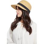 帽子 バイザーキャップ ペーパーハット uvカット 折りたためる レディース 形状記憶 小顔効果(ライトベージュ,  58.0 cm)