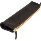 ショッピング筆箱 筆箱 ペンケース シンプル 革 レザー スリム 大人 YKKファスナー メンズ レディース ギフト ビジネス 本革(ダークブラウン)