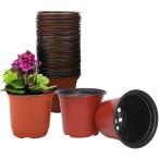 育苗ポット 園芸 植木鉢 プラスチック製 大容量 ミニ 9cm 30個セット (レッドブラウン,  9cm)