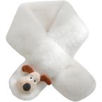  пелерина женский осень-зима искусственный мех muffler защищающий от холода нежный симпатичный теплый шарф снуд защита горла "neck warmer" собака ( белый )