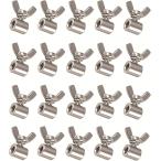 ワイヤー固定用金具 ステンレス製 蝶ネジ式ストッパー ロープ調整用 (シルバー,  3mm)