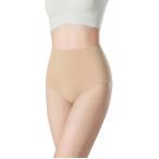シームレスショーツ パンツに響かない ハイウエスト 補正下着 ヒップアップ 抗菌 お腹引き締め 蒸れない サニタリー (ベージュ,  S)