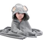  baby банное полотенце купальный халат младенец автобус пончо с капюшоном .( серый * слон, 80cmx80cm)