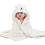  baby банное полотенце купальный халат младенец автобус пончо с капюшоном .( белый * медведь, 80cmx80cm)
