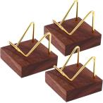  из дерева дисплей подставка 3 шт. комплект золотой цвет подставка необогащённая руда кристалл шар натуральный камень аксессуары экспонирование для настольный ( Brown, 5x5x4.5cm)