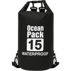  водонепроницаемый сумка сухой мешок большая вместимость плечо с ремешком сумка для персонала уличный морской спорт дайвинг ( черный, 15L)