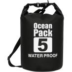  водонепроницаемый сумка сухой мешок большая вместимость плечо с ремешком сумка для персонала уличный морской спорт дайвинг ( черный, 5L)