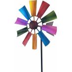 風見鶏 屋外 風車 鉄製 丈夫 レトロ風 ガーデニング雑貨 ウィンドスピナー カラフル