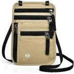  паспорт кейс шея ниже скимминг предотвращение система безопасности сумка passport case Secret сумка шея ..( песочный бежевый )