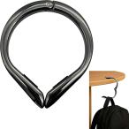 ショッピングPSハンガー バッグハンガー テーブルフック カバン 机 おしゃれ(ガンブラック,  7.5x6.5cm)