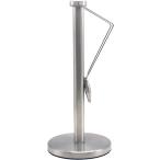 ショッピングキッチンペーパー キッチンペーパーホルダー 縦置き ステンレス製 片手で切れる テンションアーム付き 滑り止め付き(シルバー,  普通)