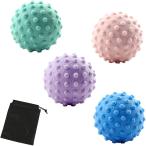マッサージボール 4色セット 筋膜リリース 足裏 肩 腰 首 硬質フォームローラー 収納袋付き (多色)