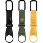 ペットボトルホルダー ドリンクホルダー カラビナ付き 取り外し可能ベルトホールド可能 アウトドア(Green-Black-Yellow)