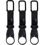 ペットボトルホルダー ドリンクホルダー カラビナ付き 取り外し可能ベルトホールド可能 アウトドア 登山 キャンプ(Blackx3)