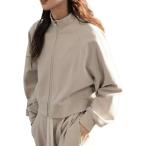  джерси выставить женский верх и низ Zip выше Parker широкий брюки тренировочный салон одежда популярный ( серый, L)