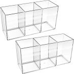 Uccellino акрил авторучка подставка 2 шт. комплект подставка для ручки макияж щетка место хранения простой ( прозрачный )