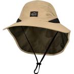 UPF50+ UVカット アウトドア 帽子 日よけ 子供 大人 用 通気 メッシュ 登山 キャンプ 通園 (ベージュ,  52.0 cm)