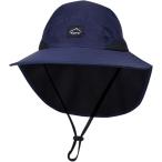 UPF50+ UVカット アウトドア 帽子 日よけ 子供 大人 用 通気 メッシュ 登山 キャンプ 通園 (ネイビー,  58.0 cm)