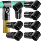 イレクターパイプ メタルジョイント アタッチメント 組み立て DIY ボルト付 (ブラック 8個セット,  HJ-1 Φ28mm)