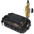 ティッシュ ウェット ホルダー 2種類 ケース 2way アウトドア (ブラックカモ,  サイズ：横/約19cm　縦/約13.5cm)