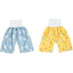  тренировочные штаны ночное мочеиспускание брюки 2 шт. комплект хлопок . шт . холодозащитный водонепроницаемый вентиляция baby ( желтый цвет * бледно-голубой, M)