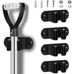  швабра держатель орнамент место хранения крюк уборка инструмент из нержавеющей стали метла лопата винтового типа ( черный (4 шт ), W9xD4xH3cm)