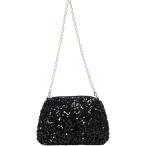  украшен блестками сумка Kirakira золотой цепь плечо .. плечо вечерняя сумочка ( черный, 24cm x 15cm x 4cm)