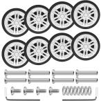 スーツケース ダブルキャスター 交換用 車輪 修理 静音 360度回転 トラベルバッグ 補修パーツ DIY 簡単 直径60mm 8個セット