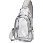 クリア 透明 クロス ボディ ショルダー バッグ スケルトン 防水 丈夫 軽量 痛 見せ 推し 推し活 春 夏 秋 冬 男性 (グレー)